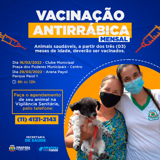 Vacinação Antirrábica Mensal - Março