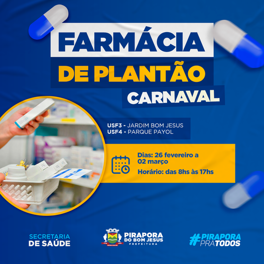 Farmácia de Plantão no Feriado de Carnaval