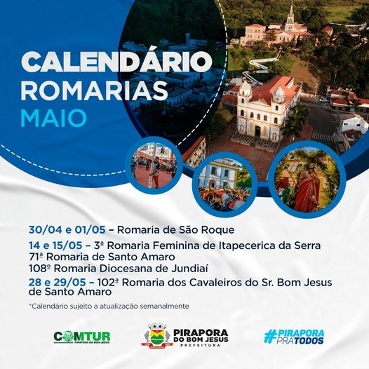 Calendário Romarias - Maio